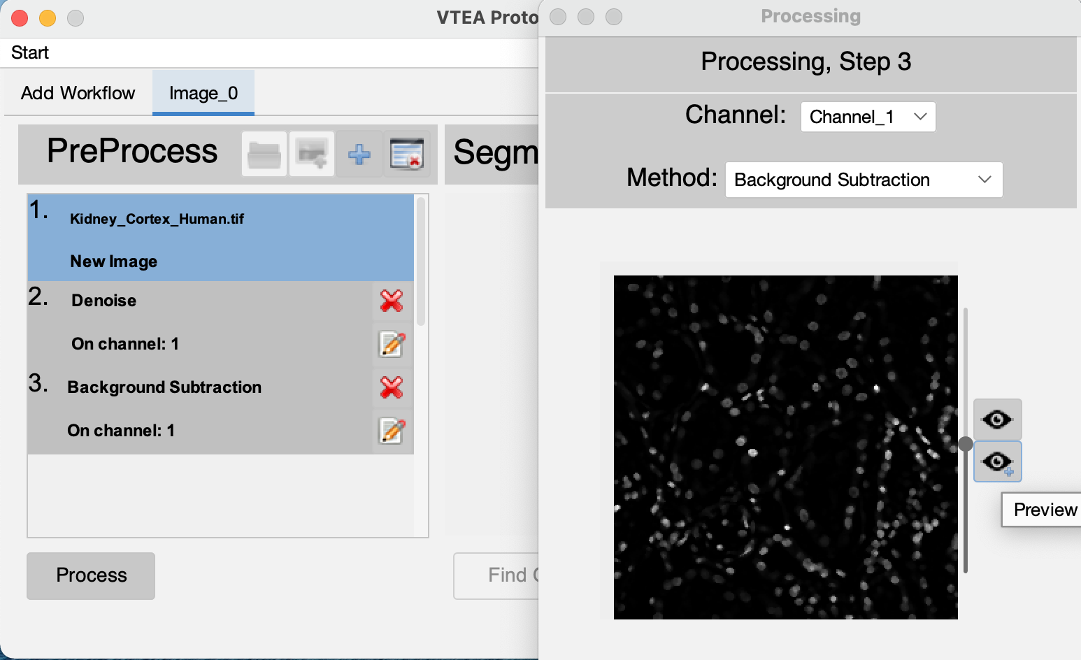 Screenshot of VTEA in action.